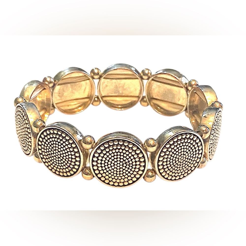 MARILYN SCHIFF Gold Bracelet Round Medallion